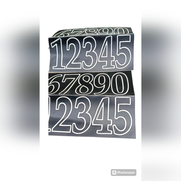 Ceramic Address Plaque With Weatherproof Vinyl Numbers(Two sets of all numbers - Picture 5 of 5